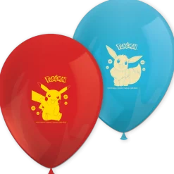 Pokemon Ballonnen Blauw Rood 8st