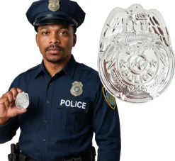 Politie Badge Zilver 7cm