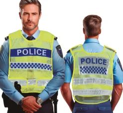 Politie Vest Blauw Geel