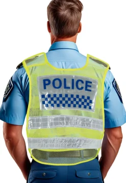 Politie Vest Blauw Geel