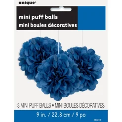 Pompon Blauw 20cm 3st