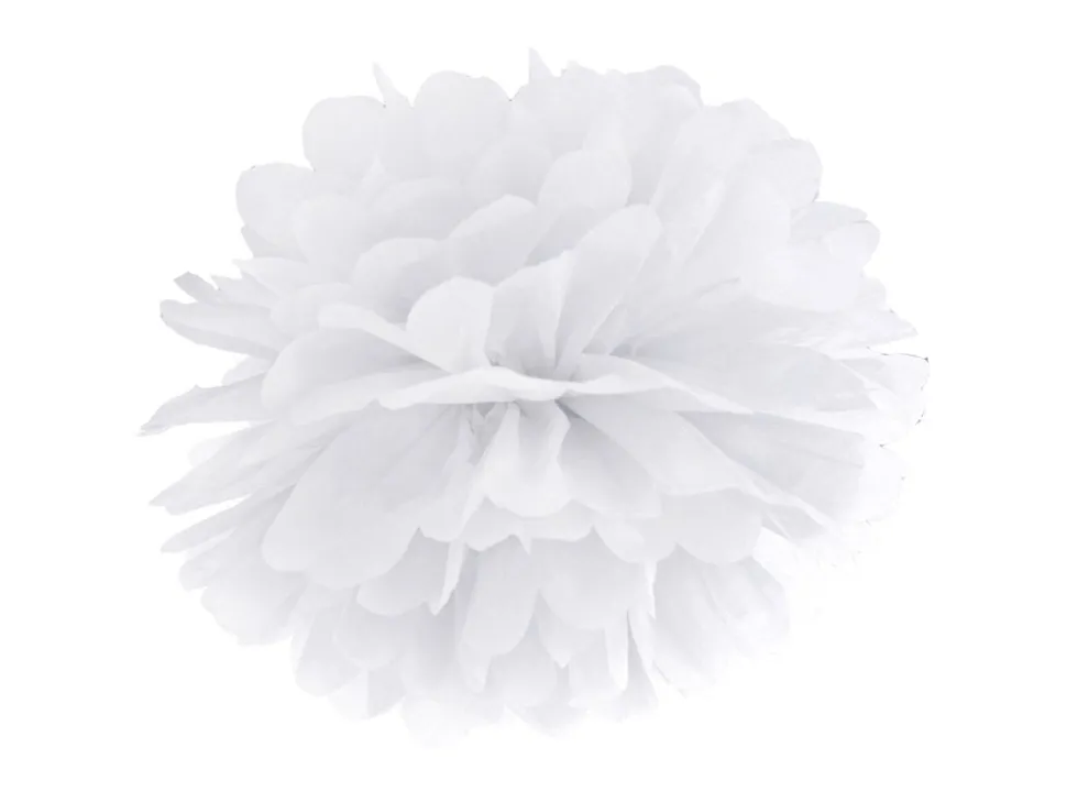 Pompon Wit 35cm