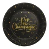Pop The Champagne Borden Zwart Goud 23cm 8st