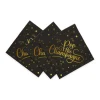 Pop The Champagne Servetten Zwart Goud
