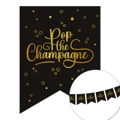 Pop The Champagne Slinger Zwart Goud 6m