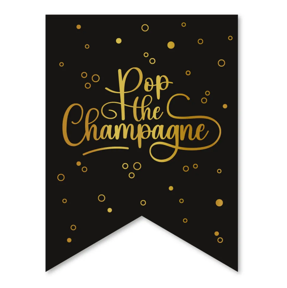 Pop The Champagne Slinger Zwart Goud 6m