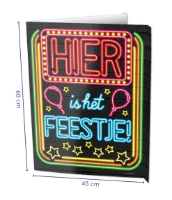 Raambord Hier is het feestje 60cm
