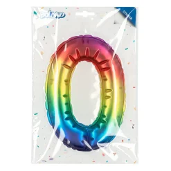 Regenboog 0 Jaar Stickers Folieballon 20cm