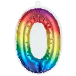 Regenboog 0 Jaar Stickers Folieballon 20cm