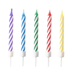 Regenboog Kaarsen Spiraal Bright 7,5cm 10st