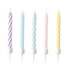 Regenboog Kaarsen Spiraal Pastel 7,5cm 10st