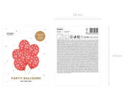Rode Ballonnen Witte Stipjes 30cm 6st