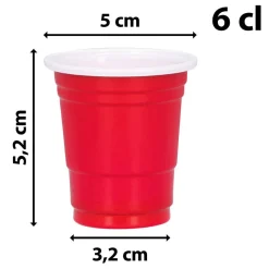 Rode Shotglaasjes 6cl 20st
