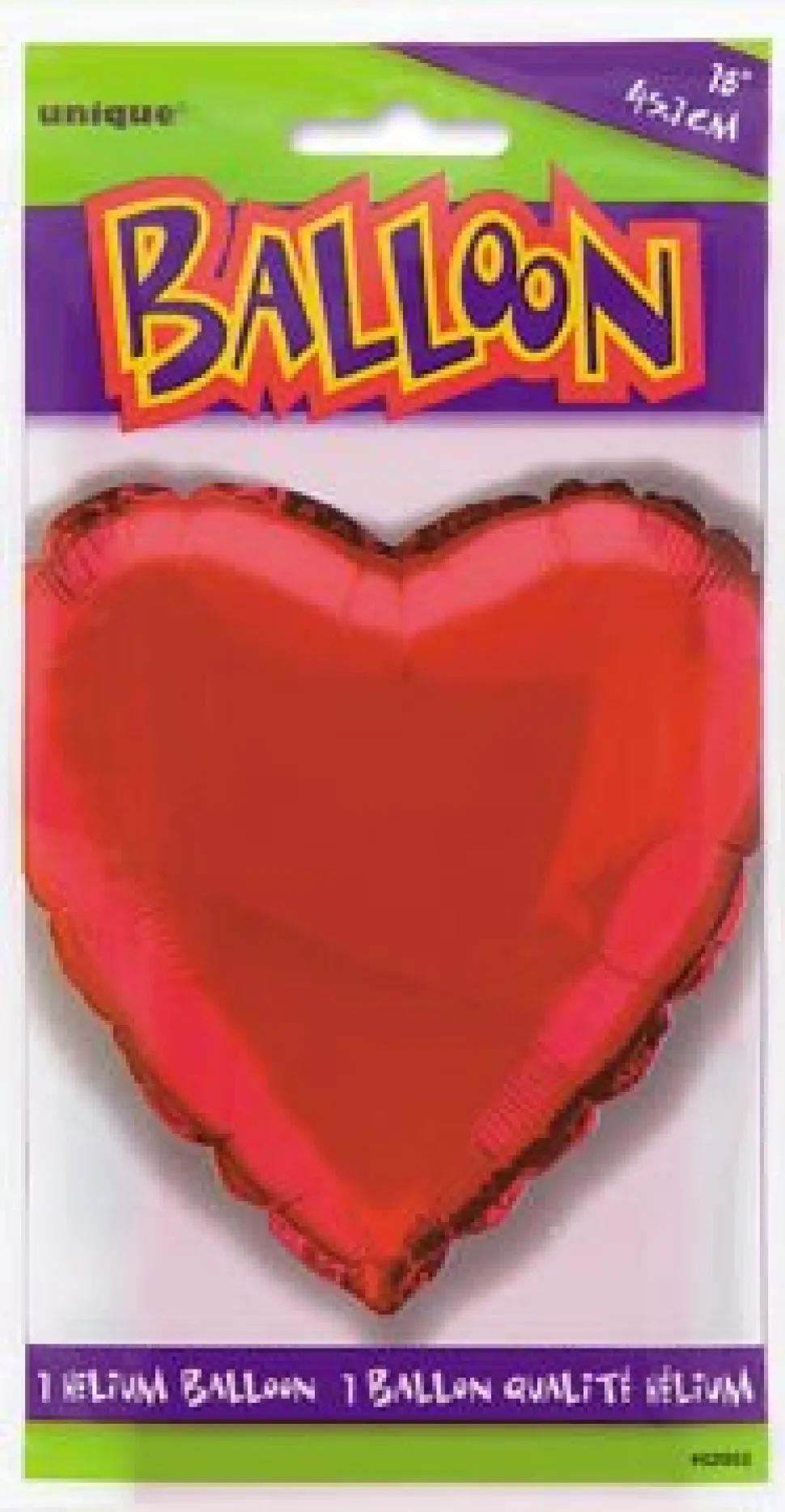 Rood Helium Ballon Hartje Leeg 45cm