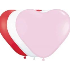 Rood Roze Hartjes Ballonnen 25cm 8st