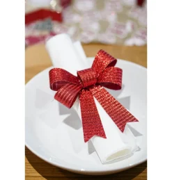 Rood Strik Glitters Strepen 10cm 3st