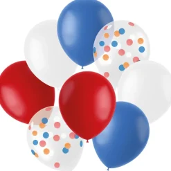 Rood Wit Blauwe Ballonnen Latex 30cm 8st