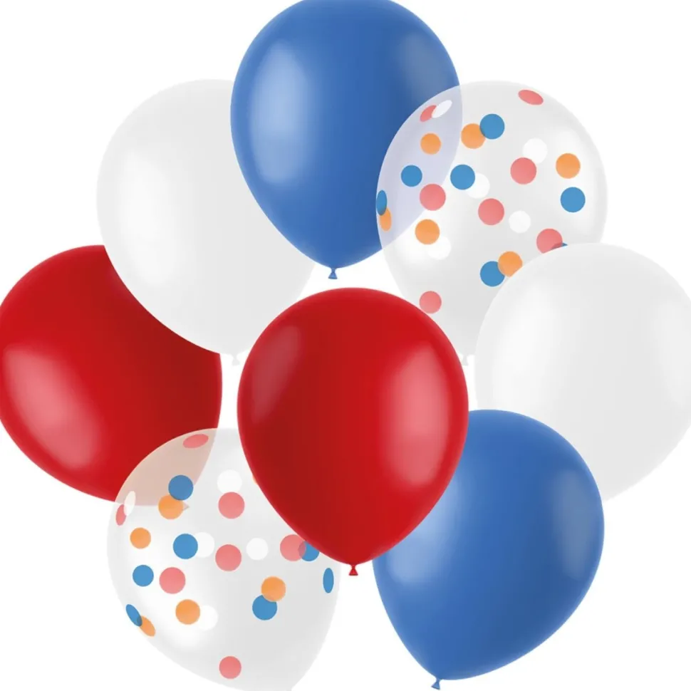 Rood Wit Blauwe Ballonnen Latex 30cm 8st