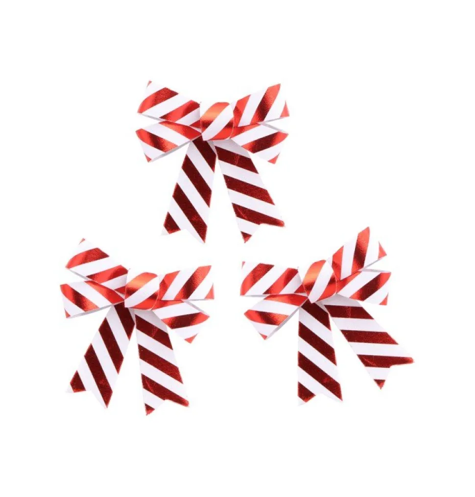 Rood Witte Strik Gestreept 11cm 3st