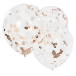 Rose Gouden Confetti Ballonnen 61cm 3st
