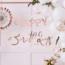 Rose Gouden Happy Birthday Letterslinger 2m