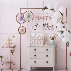 Rose Gouden Happy Birthday Letterslinger 2m
