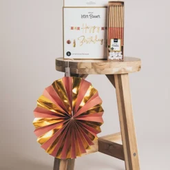 Rose Gouden Papieren Waaiers 5st