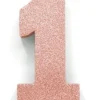 Rose Goud Tafeldecoratie Cijfer 1 Glitter 20,5cm