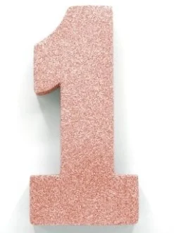 Rose Goud Tafeldecoratie Cijfer 1 Glitter 20,5cm