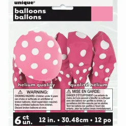 Roze Ballonnen Witte Stippen 30cm 6st