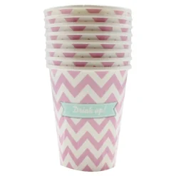 Roze Bekers Gestreept 266ml 8st