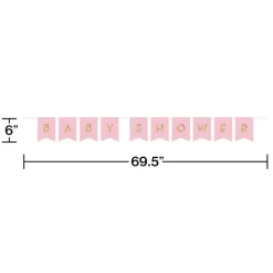 Roze Letterslinger Baby Shower 1,7m