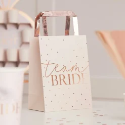 Roze Uitdeeltasjes Team Bride 27cm 5st