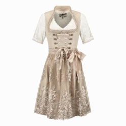 Roze Wit Creme Dirndl Jurk Oktoberfest Dames Jaquard
