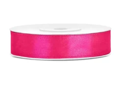 Satijn Lint Fuchsia Fel 12mm 25m