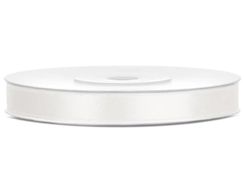 Satijn Lint Wit Pastel 6mm 25m