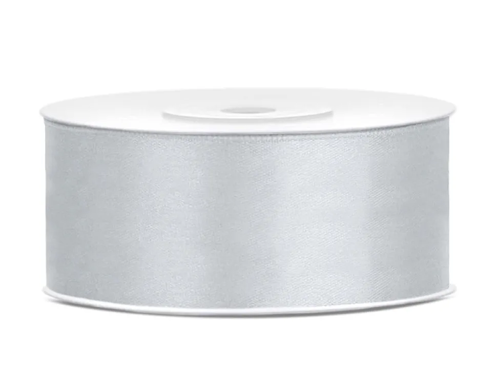 Satijn Lint Zilver 25mm 25m