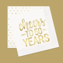 Servetten Cheers To 50 Years Goud 25cm 16st