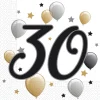 Servetten 30 Jaar Ballonnen 33cm 20st