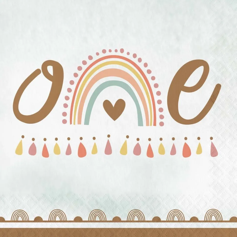 Servetten 1 Jaar Regenboog 16st
