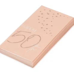 Servetten 50 Jaar Rose Goud 33cm 10st