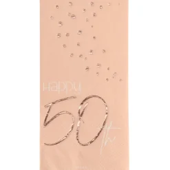 Servetten 50 Jaar Rose Goud 33cm 10st