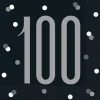 Servetten 100 Jaar Zwart 33cm 16st