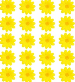 Set Van 20 Decoratieve Gele Bloemen