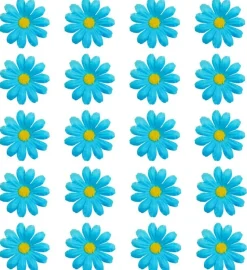 Set Van 20 Decoratieve Licht Blauwe Bloemen