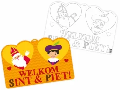 Sint en Piet Kleurplaat Deurbord 58cm