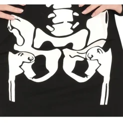 Skelet Halloween Jurk Dames Zwart Rood