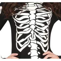 Skelet Halloween Jurk Dames Zwart Rood