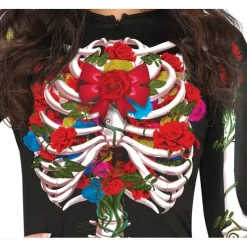 Skelet Halloween Kostuum Dames Bloemen