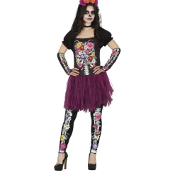 Skelet Halloween Kostuum Dames tutu bloemen